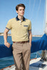 LIGHT YELLOW PREMIUM JERSEY POLO T-SHIRT WITH CONTRAST COLLAR FOR MEN 537