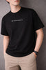 BLACK GRAPHIC PRINTED BOXY FIT COTTON TERRY MEN’S T-SHIRT 544