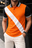 ORANGE DIAGONAL STRIPE PIQUE MEN’S POLO T-SHIRT 532