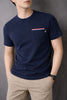 MEN'S NAVY COTTON THERMAL TAPE POCKET T-SHIRT 544