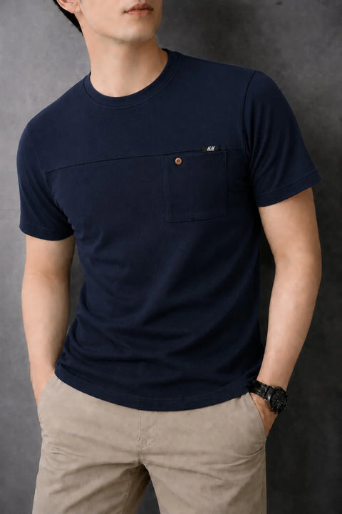 Navy Chest Line Pocket Men's T-Shirt 546+531
