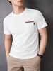 MEN'S WHITE COTTON THERMAL TAPE POCKET T-SHIRT 539