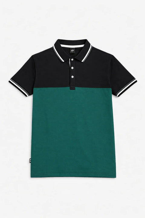 Navy & Blue with Navy Collar Men's Polo Shirts 538