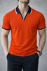 ORANGE CONTRAST COLLAR PIQUE POLO T-SHIRT 532