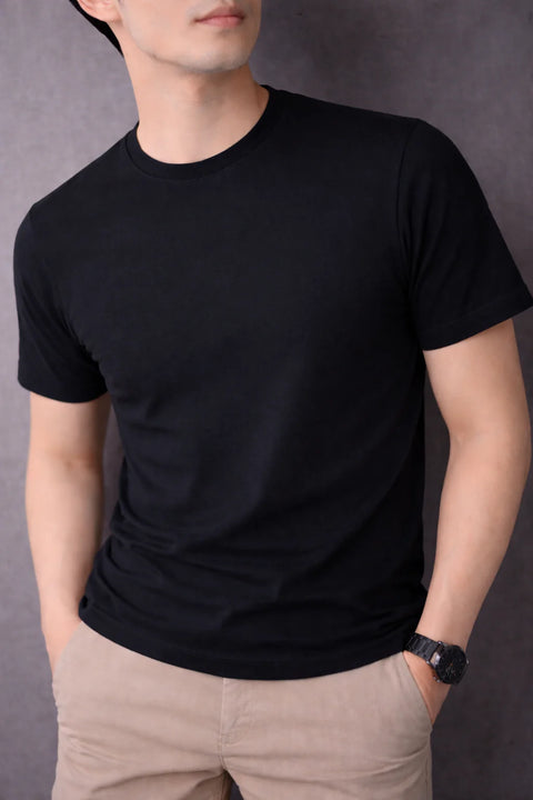 BLACK PLAIN JERSEY MEN’S T-SHIRT 545