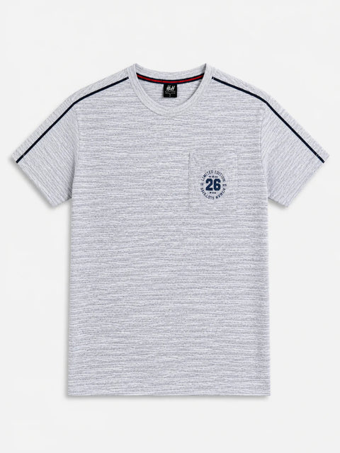Light Blue Relax Fit Melange Jersey Men T shirt 538+539