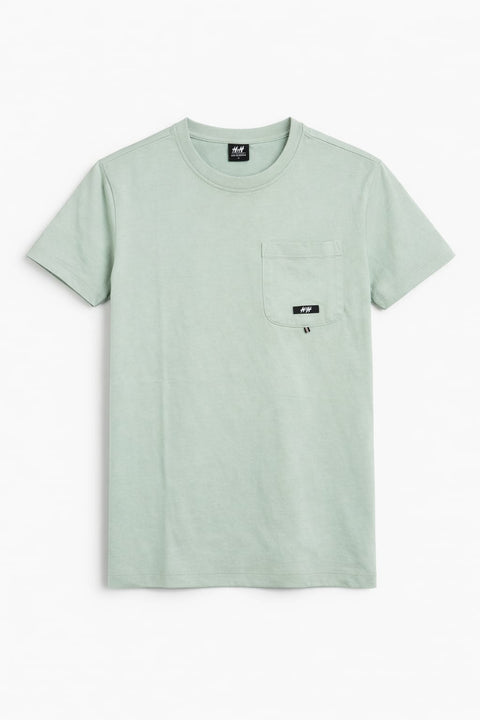 MEN’S GREEN CHEST POCKET JERSEY T-SHIRT 532