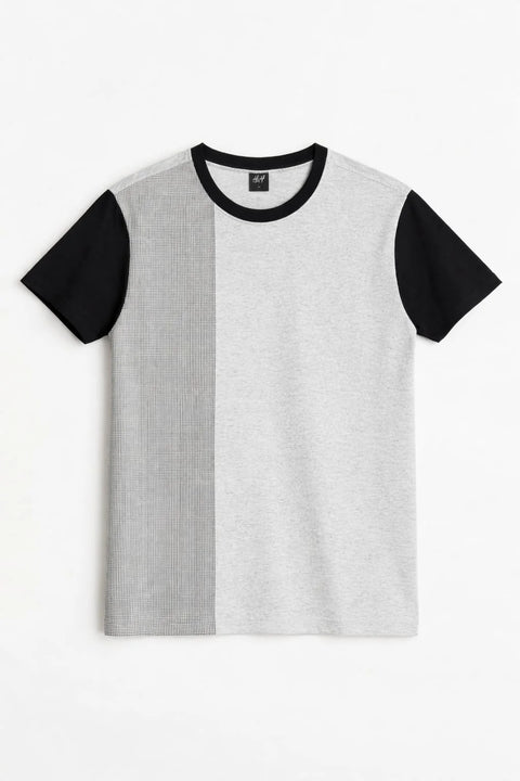 LIGHT GREY COLOR BLOCK JERSEY MEN’S T-SHIRT 539