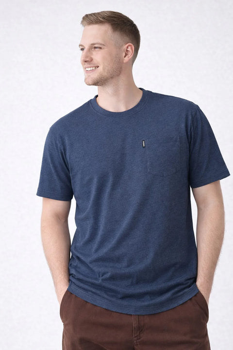 NAVY MELANGE MEN’S T-SHIRT WITH CHEST POCKET 545