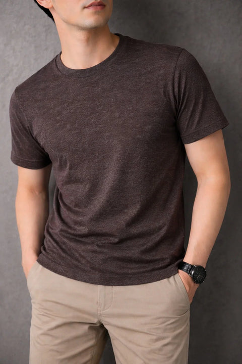 CHOCOLATE BROWN PLAIN JERSEY MEN’S T-SHIRT 546