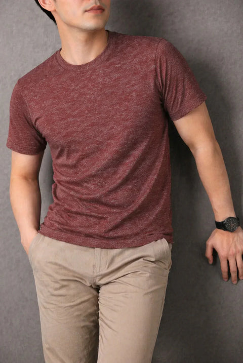 MAROON MELANGE JERSEY MEN’S T-SHIRT 539