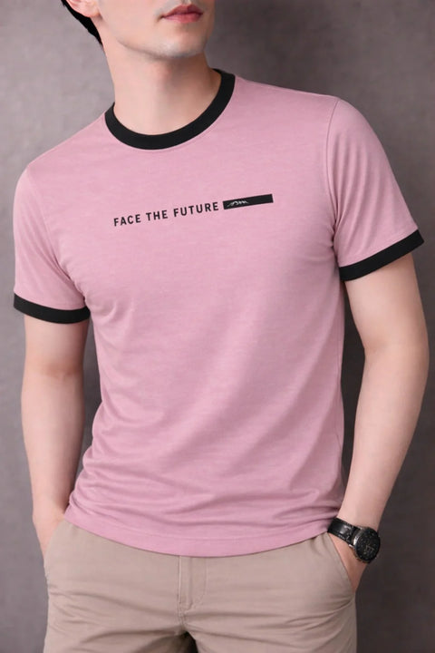 PINK FACE THE FUTURE PRINTED MEN’S COMBED TERRY T-SHIRT 539