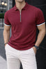 MAROON PREMIUM PIQUE ZIPPER COLLAR POLO T-SHIRT 533