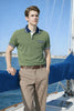 OLIVE GREEN STRIPED COLLAR JERSEY MEN’S POLO T-SHIRT 537