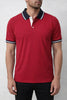 RED PREMIUM PIQUE POLO T-SHIRT WITH CONTRAST COLLAR 533