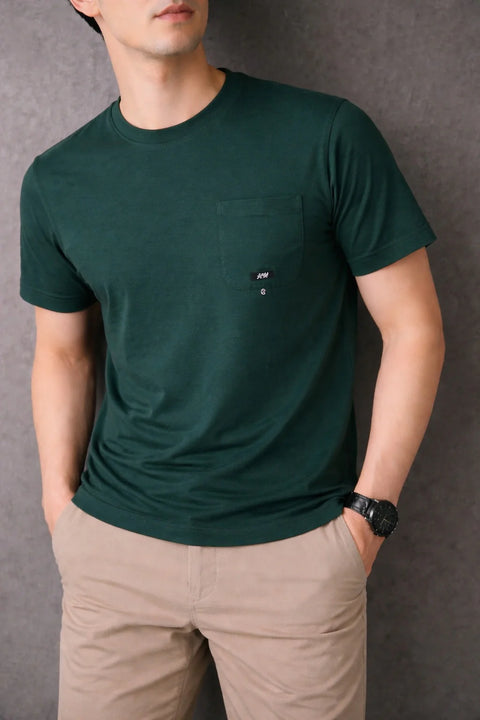 GREEN JERSEY MEN’S T-SHIRT WITH CHEST POCKET 546