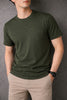 OLIVE GREEN MELANGE MEN’S T-SHIRT WITH CHEST POCKET 545