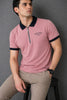 PINK ZIPPER POLO COMBED TERRY MEN’S T-SHIRT 540